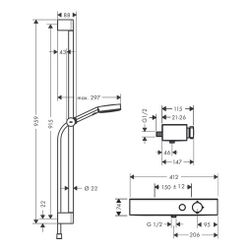 hansgrohe Pulsify Select S Brausesystem 105mm 3jet Relaxation, ShowerTablet 400, Br... HANSGROHE-24270000 4059625368275 (Abb. 1)