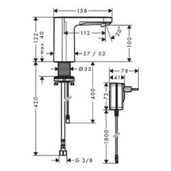 hansgrohe Vernis Blend Elektronik-Waschtischmischer 5l/min für Kaltwasser oder vorg... HANSGROHE-71504000 4059625353349 (Abb. 1)