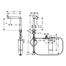 hansgrohe Aqittura FilterSystem M91, Einhebel-Küchenmischer 240mm 7l/min 1jet, Star... HANSGROHE-76802000 4059625391143 (Abb. 1)