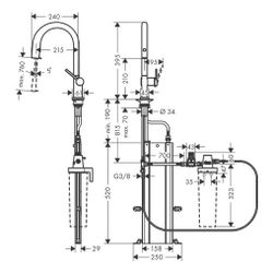 hansgrohe Aqittura FilterSystem M91, Einhebel-Küchenmischer 210mm 6,5l/min Edelstah... HANSGROHE-76826800 4059625391211 (Abb. 1)