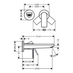 hansgrohe Rebris E Einhebel-Waschtischmischer Unterputz 5l/min Chrom für Wandmontag... HANSGROHE-72568000 4059625412442 (Abb. 1)