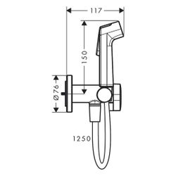Hansgrohe Bidette Handbrause 1jet S EcoSmart 6,2l/min für Warmwasser, Brausehalter,... HANSGROHE-29232140 4059625406052 (Abb. 1)
