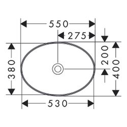 hansgrohe Xuniva D Aufsatzwaschtisch 550x400mm ohne Hahnloch und Überlauf, Weiß... HANSGROHE-60165450 4059625475645 (Abb. 1)