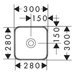 hansgrohe Xuniva Q Aufsatzwaschtisch 300x300mm ohne Hahnloch und Überlauf, SmartCle... HANSGROHE-61074450 4059625475690 (Abb. 1)