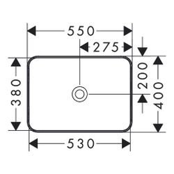 hansgrohe Xuniva Q Aufsatzwaschtisch 550x400mm ohne Hahnloch und Überlauf, SmartCle... HANSGROHE-61075450 4059625475713 (Abb. 1)