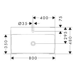 hansgrohe Xelu Q Waschtisch 800x480mm mit Hahnloch ohne Überlauf, SmartClean, Weiß... HANSGROHE-61020450 4059625413937 (Abb. 1)