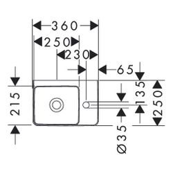 hansgrohe Xelu Q Handwaschbecken mit Ablage rechts 360x250mm mit Hahnloch ohne Über... HANSGROHE-61084450 4059625415412 (Abb. 1)