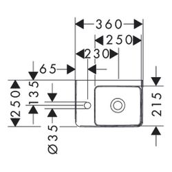 hansgrohe Xelu Q Handwaschbecken mit Ablage links 360x250mm mit Hahnloch ohne Überl... HANSGROHE-61085450 4059625415429 (Abb. 1)