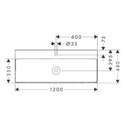hansgrohe Xelu Q Waschtisch 1200x480mm mit Hahnloch ohne Überlauf, SmartClean, Weiß... HANSGROHE-61108450 4059625421413 (Abb. 1)