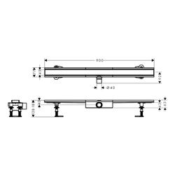 Hansgrohe RainDrain Compact Komplettset Duschrinne 900mm, für flache Installation, ... HANSGROHE-56168800 4059625429976 (Abb. 1)