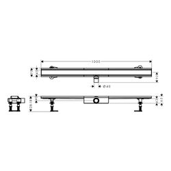 Hansgrohe RainDrain Compact Komplettset Duschrinne 1000mm, für flache Installation,... HANSGROHE-56170800 4059625429952 (Abb. 1)