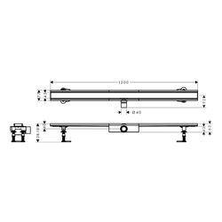 hansgrohe RainDrain Compact Komplettset Duschrinne 1200mm, Edelstahl gebürstet, für... HANSGROHE-56172800 4059625429938 (Abb. 1)