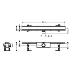 Hansgrohe RainDrain Compact Komplettset Duschrinne 700mm, für Standardinstallation,... HANSGROHE-56176800 4059625429891 (Abb. 1)