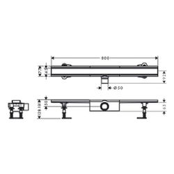 Hansgrohe RainDrain Compact Komplettset Duschrinne 800mm, für Standardinstallation,... HANSGROHE-56178800 4059625429877 (Abb. 1)