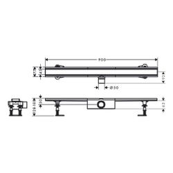 Hansgrohe RainDrain Compact Komplettset Duschrinne 900mm, für Standardinstallation,... HANSGROHE-56180800 4059625429853 (Abb. 1)