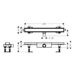 hansgrohe RainDrain Compact Komplettset Duschrinne 600mm, Edelstahl, befliesbar für... HANSGROHE-56163000 4059625430026 (Abb. 1)