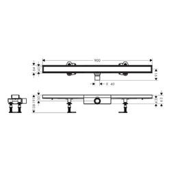 Hansgrohe RainDrain Compact Komplettset Duschrinne 900mm, befliesbar für flache Ins... HANSGROHE-56169000 4059625429969 (Abb. 1)