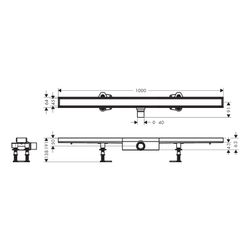 Hansgrohe RainDrain Compact Komplettset Duschrinne 1000mm, befliesbar für flache In... HANSGROHE-56171000 4059625429945 (Abb. 1)