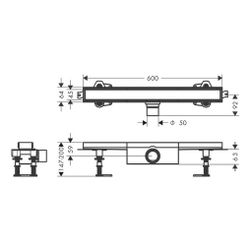 Hansgrohe RainDrain Compact Komplettset Duschrinne 600mm, befliesbar für Standardin... HANSGROHE-56175000 4059625429907 (Abb. 1)