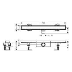 Hansgrohe RainDrain Compact Komplettset Duschrinne 700mm, befliesbar für Standardin... HANSGROHE-56177000 4059625429884 (Abb. 1)