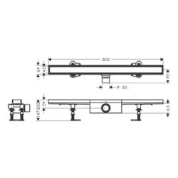 Hansgrohe RainDrain Compact Komplettset Duschrinne 800mm, befliesbar für Standardin... HANSGROHE-56179000 4059625429860 (Abb. 1)