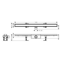 hansgrohe RainDrain Compact Komplettset Duschrinne 1000mm, Edelstahl, befliesbar fü... HANSGROHE-56183000 4059625429822 (Abb. 1)