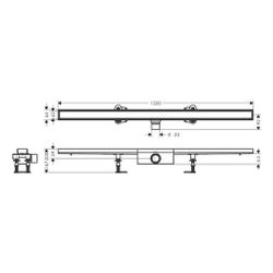 hansgrohe RainDrain Compact Komplettset Duschrinne 1200mm, Edelstahl, befliesbar fü... HANSGROHE-56185000 4059625429808 (Abb. 1)