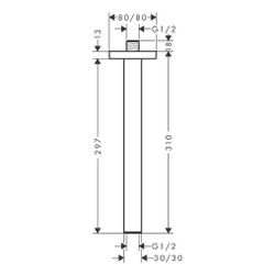 hansgrohe Deckenanschluss E 300mm Unterputz, Bronze gebürstet... HANSGROHE-24339140 4059625467725 (Abb. 1)