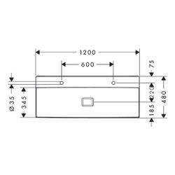 hansgrohe Xevolos E Waschtisch 1200x480mm, mit 2 Hahnlöchern ohne Überlauf, SmartCl... HANSGROHE-61104450 4059625420751 (Abb. 1)