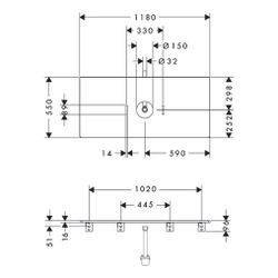 Hansgrohe Xelu Q Konsole 1180x550mm, Ausschnitt mittig für Aufsatzwaschtisch ohne H... HANSGROHE-54115230 4059625457832 (Abb. 1)
