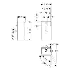 hansgrohe Xelu Q Waschtischunterschrank Eiche Natur 340x245mm, Griff Mattweiß für H... HANSGROHE-54017700 4059625455326 (Abb. 1)