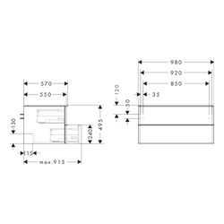 hansgrohe Xelu Q Waschtischunterschrank Nussbaum Dunkel 980x550mm, Griff Mattschwar... HANSGROHE-54081670 4059625456712 (Abb. 1)