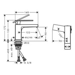 Hansgrohe Tecturis E Einhebel-Waschtischmischer 80mm, 4l/min, CoolStart EcoSmartPlu... HANSGROHE-73001340 4059625811061 (Abb. 1)