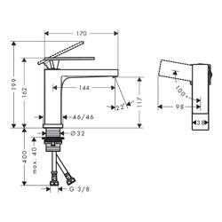 Hansgrohe Tecturis E Einhebel-Waschtischmischer 110mm, 4l/min, CoolStart EcoSmartPl... HANSGROHE-73012340 4059625811108 (Abb. 1)