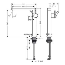 hansgrohe Tecturis E Einhebel-Waschtischmischer 240mm 5l/min Fine CoolStart Mattwei... HANSGROHE-73073700 4059625525470 (Abb. 1)