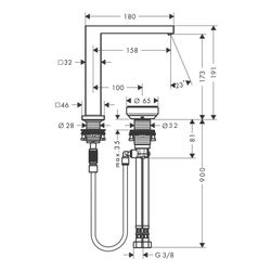 hansgrohe Tecturis E 2-Loch Waschtischmischer 150mm 4l/min CoolStart Chrom EcoSmart... HANSGROHE-73053000 4059625471067 (Abb. 1)