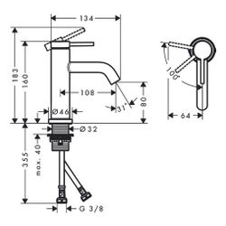 hansgrohe Tecturis S Einhebel-Waschtischmischer 80mm 4l/min CoolStart Chrom, EcoSma... HANSGROHE-73301000 4059625471005 (Abb. 1)