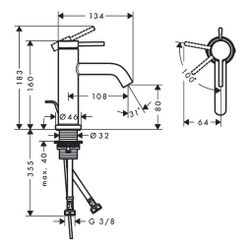 hansgrohe Tecturis S Einhebel-Waschtischmischer 80mm 5l/min CoolStart Chrom mit Zug... HANSGROHE-73305000 4059625507056 (Abb. 1)