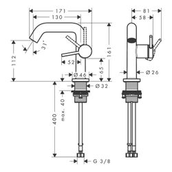 Hansgrohe Tecturis S Einhebel-Waschtischmischer 110mm, 4l/min, Fine CoolStart EcoSm... HANSGROHE-73320000 4059625470930 (Abb. 1)