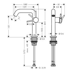 Hansgrohe Tecturis S Einhebel-Waschtischmischer 150mm, 4l/min, Fine CoolStart EcoSm... HANSGROHE-73341340 4059625811436 (Abb. 1)