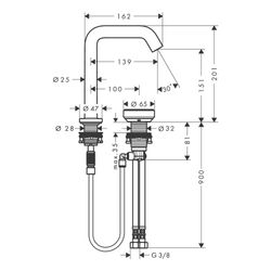 hansgrohe Tecturis S 2-Loch Waschtischmischer 150mm 4l/min CoolStart, Mattschwarz E... HANSGROHE-73353670 4059625470718 (Abb. 1)