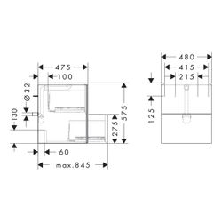 hansgrohe Xevolos E Waschtischunterschrank, Set Mattweiß 480x475mm Front Eiche Dunk... HANSGROHE-54172730 4059625485149 (Abb. 1)