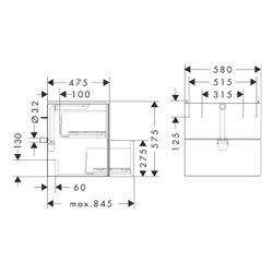 Hansgrohe Xevolos E Waschtischunterschrank Sandbeige Matt 580x475mm, 2 SK für Wasch... HANSGROHE-54176660 4059625634219 (Abb. 1)
