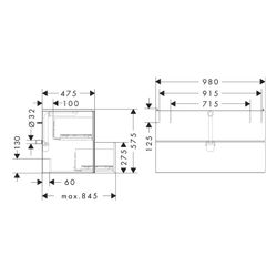 hansgrohe Xevolos E Waschtischunterschrank, Set Sandbeige Matt 980x475mm Front Eich... HANSGROHE-54182730 4059625485651 (Abb. 1)
