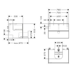Hansgrohe Xevolos E Waschtischunterschrank Sandbeige Matt 780x550mm, 2 SK für Konso... HANSGROHE-54188660 4059625634295 (Abb. 1)