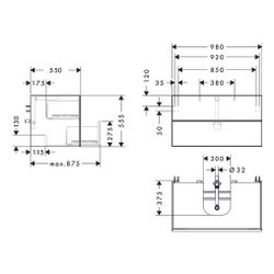 hansgrohe Xevolos E Waschtischunterschrank, Set Schiefergrau Matt 980x550mm Front E... HANSGROHE-54192730 4059625485354 (Abb. 1)