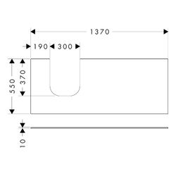 hansgrohe Xevolos E Konsole 1370x550mm Schiefergrau Matt mit Ausschnitt links für A... HANSGROHE-54205760 4059625485859 (Abb. 1)