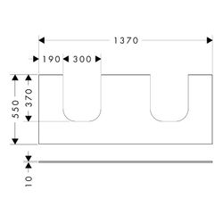 Hansgrohe Xevolos E Konsole 1370x550mm, 2 Ausschnitte für Aufsatzwaschtisch geschli... HANSGROHE-54207760 4059625485798 (Abb. 1)