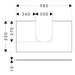 Hansgrohe Xevolos E Konsole 980x550mm, Ausschnitt mittig für Aufsatzwaschtisch gesc... HANSGROHE-54209760 4059625486535 (Abb. 1)