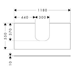Hansgrohe Xevolos E Konsole 1180x550mm, Ausschnitt mittig für Aufsatzwaschtisch ges... HANSGROHE-54210780 4059625486498 (Abb. 1)